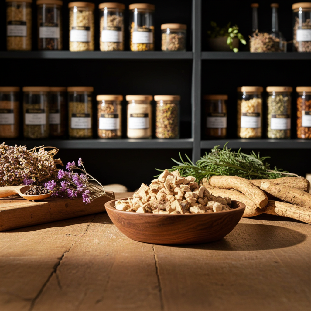 Racine de calamus pelée et coupée