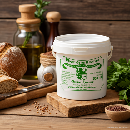 Wild herbs with wild garlic mustard - Monschau mustard - Moutarde de Montjoie - 500 ml