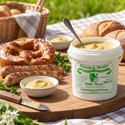 Wild herbs with wild garlic mustard - Monschau mustard - Moutarde de Montjoie - 500 ml