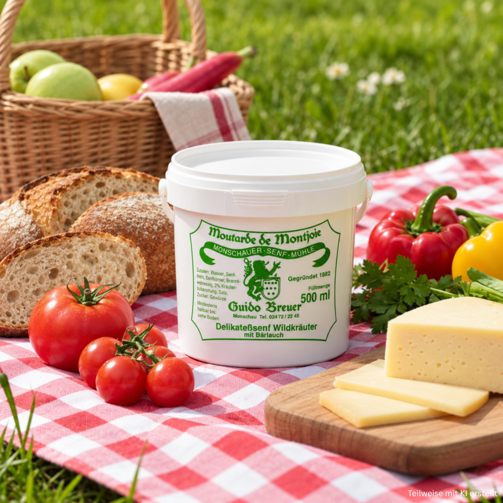 Wild herbs with wild garlic mustard - Monschau mustard - Moutarde de Montjoie - 500 ml
