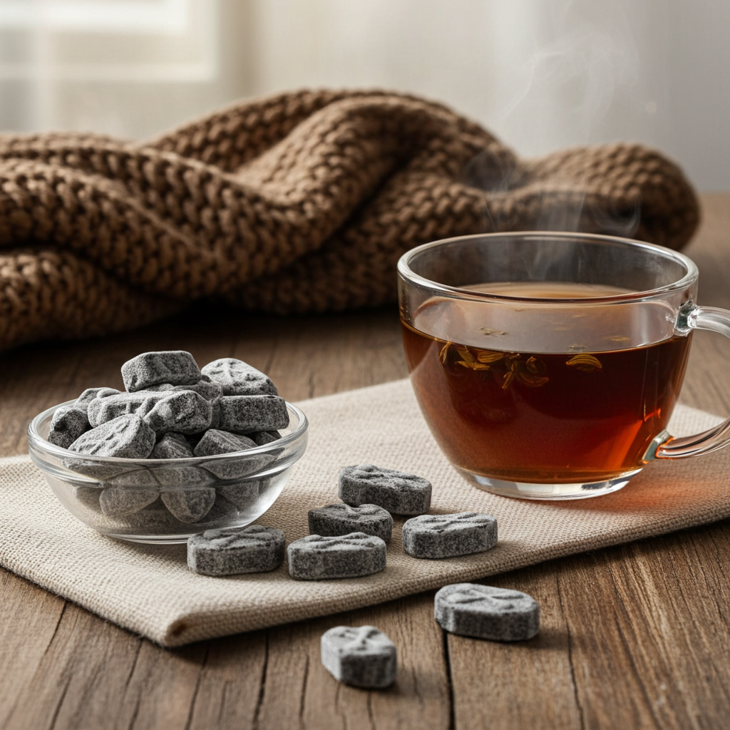 Anis-Fenchel-Brikett Kräuterbonbons Nahaufnahme