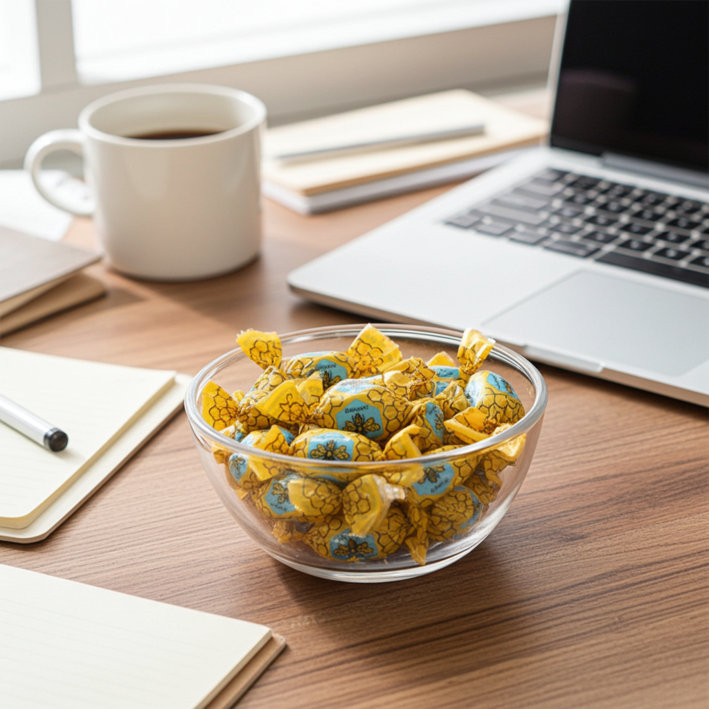 Honig-Bonbons gefüllt und gewickelt- Kräuterbonbons Produktansicht