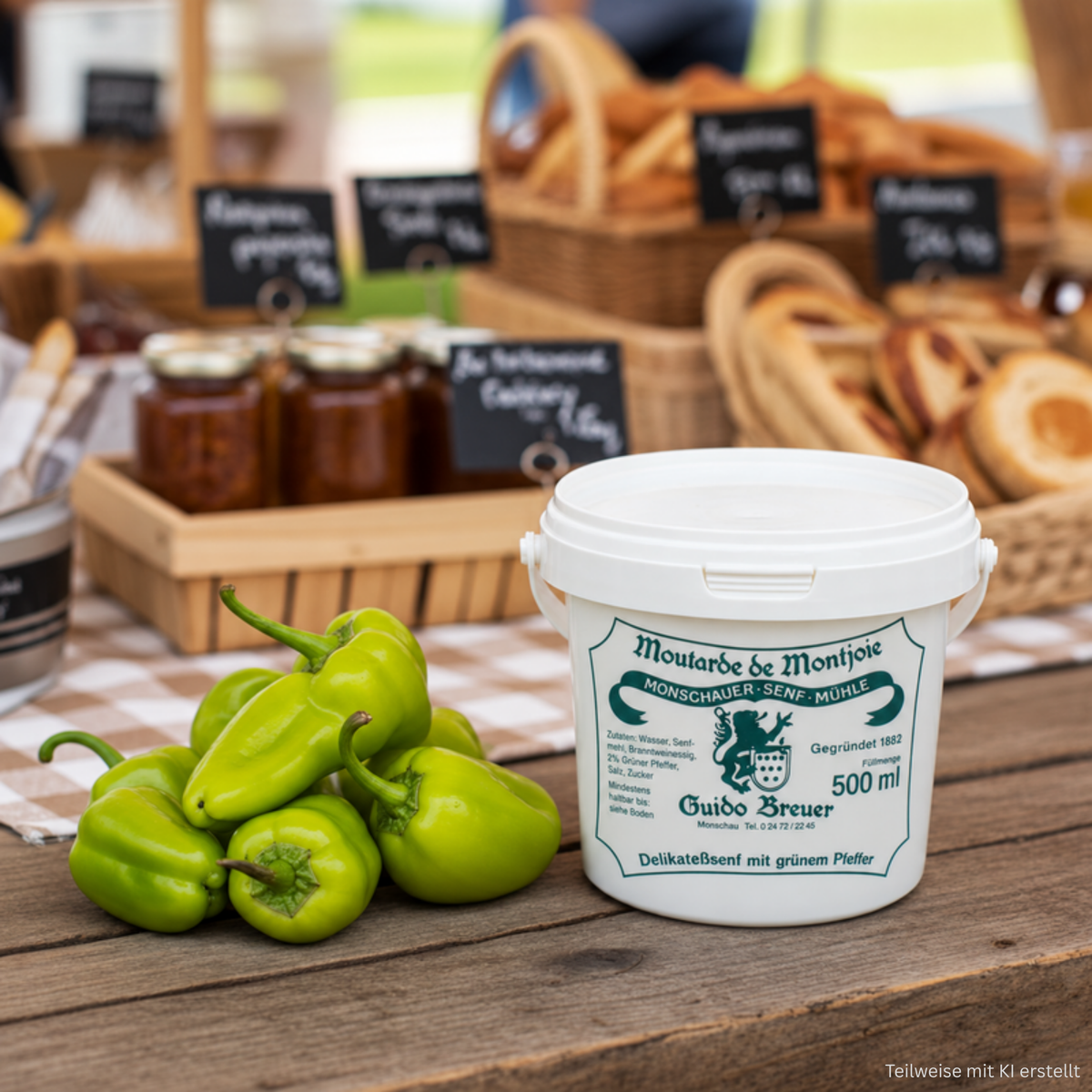 Grüner-Pfeffer-Senf - Monschauer Senf - 500 ml