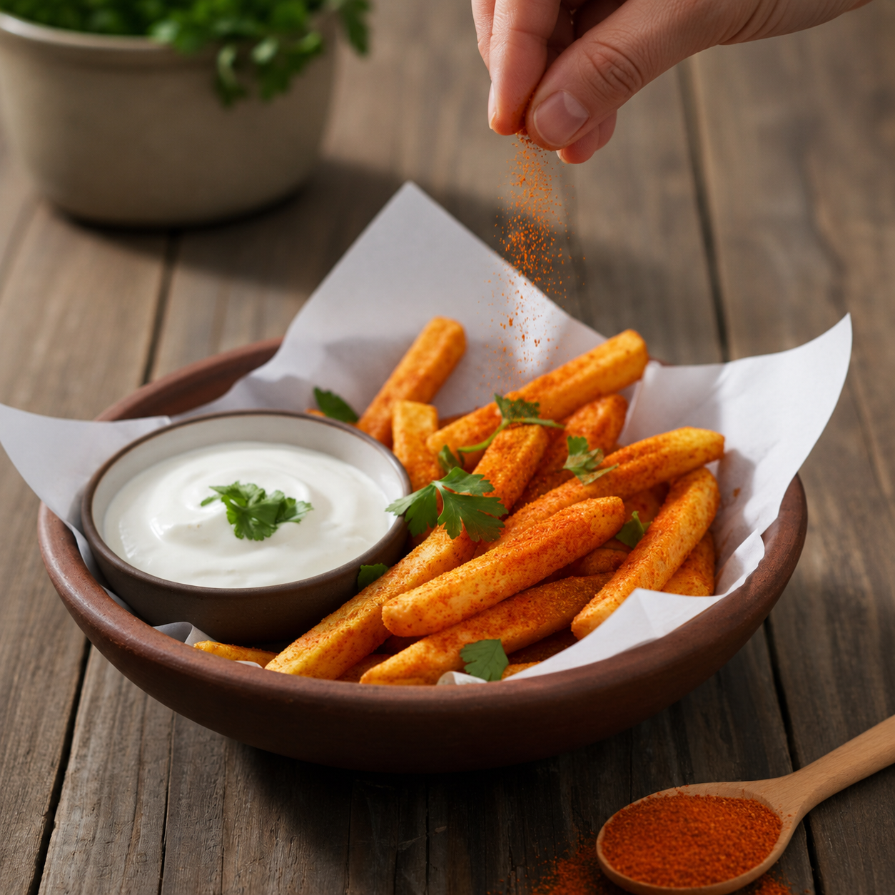 French fries (seasoning preparation)