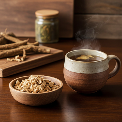 Racine de calamus pelée et coupée