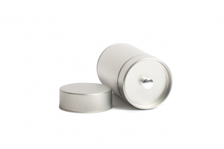Runde Teedose - Kräuterdose silber klein