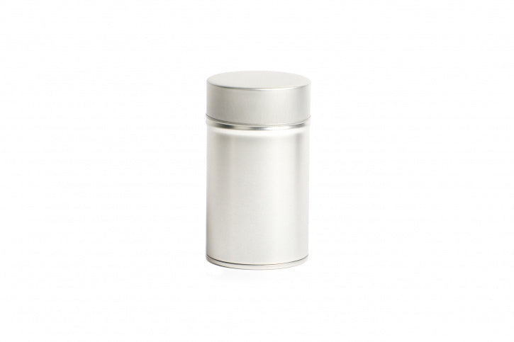 Runde Teedose - Kräuterdose silber klein