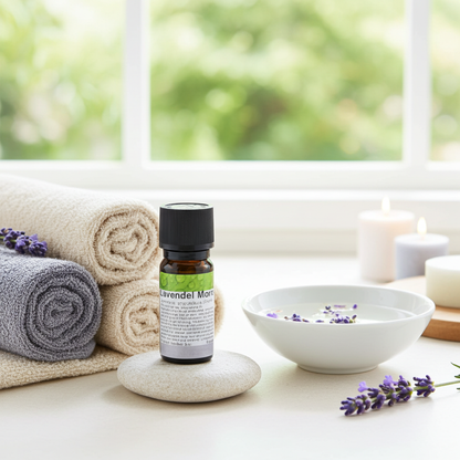 Lavendelöl Mont Blanc 10 ml in ruhiger Badezimmer- oder Spa-Atmosphäre