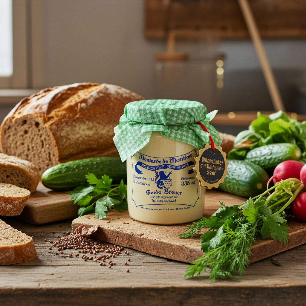 Wildkräuter mit Bärlauch Monschauer Senf Historische Senfmühle Monschau 335 ml