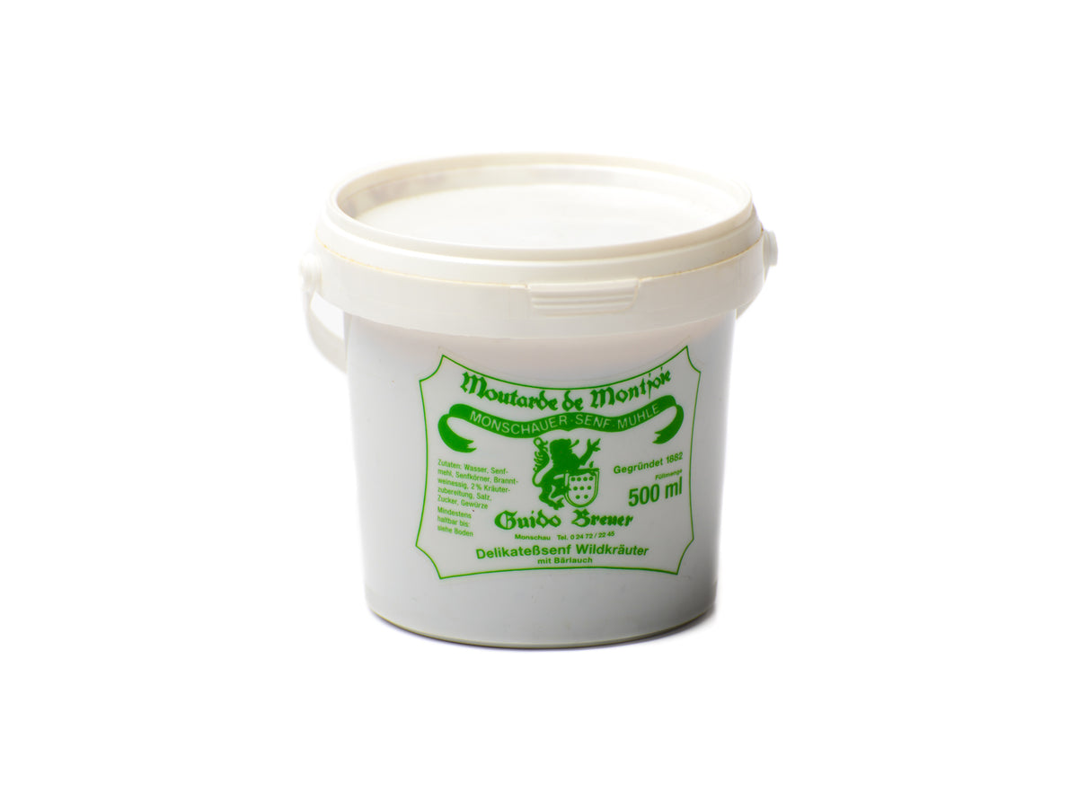 Wild herbs with wild garlic mustard - Monschau mustard - Moutarde de Montjoie - 500 ml