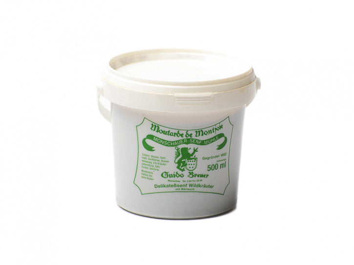 Wildkräuter mit Bärlauch Senf - Monschauer Senf - Moutarde de Montjoie - 500 ml