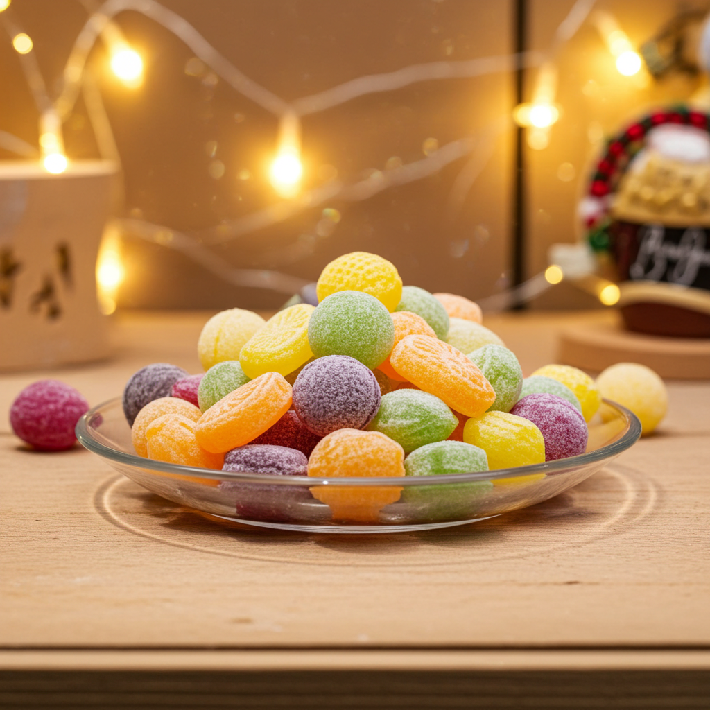 Früchtemischung Fruchtbonbons Nahaufnahme