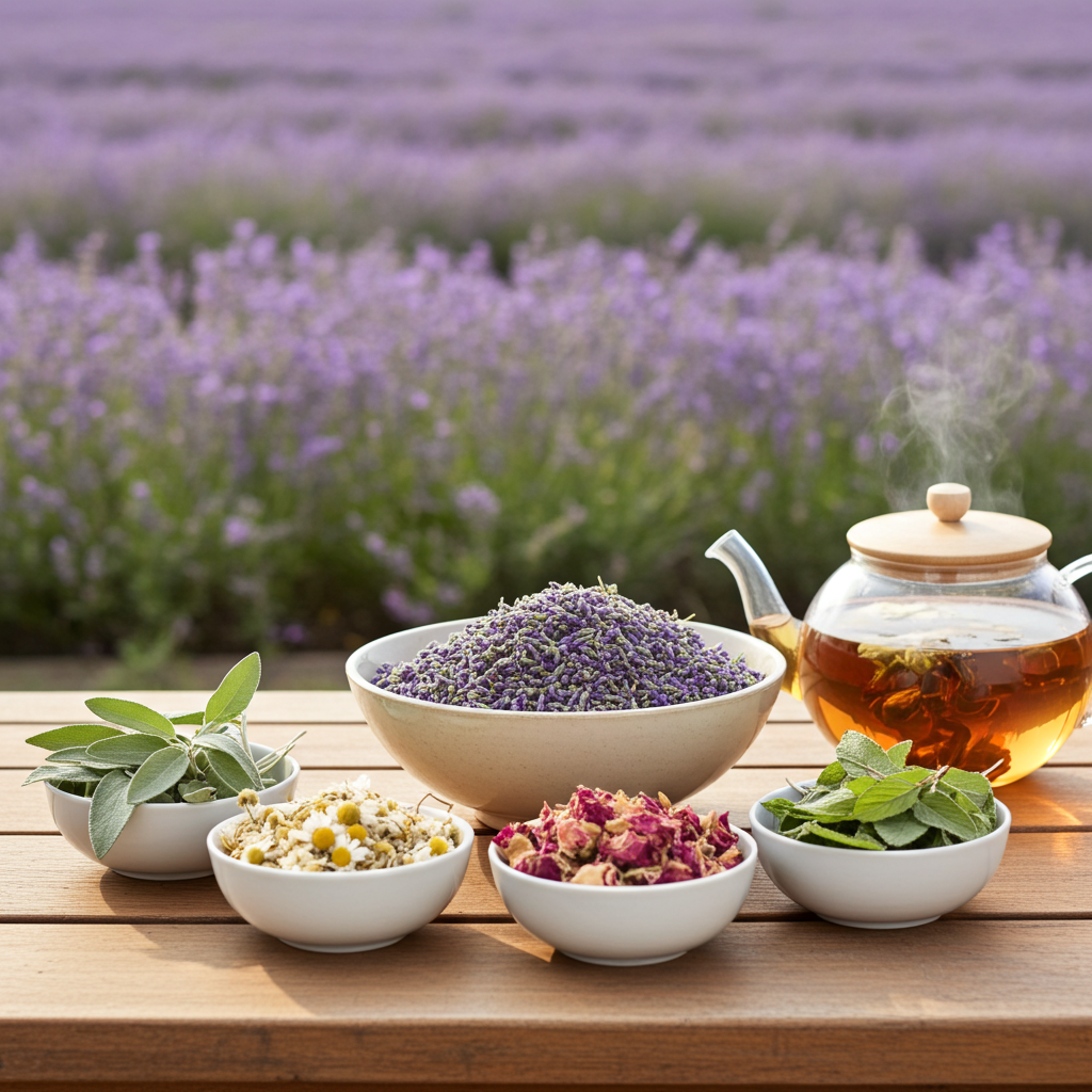 Lavendelblüten tiefblau aus der Provence mit französischer Provence-Atmosphäre