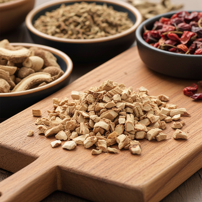 Racine de calamus pelée et coupée