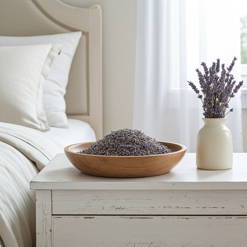 Lavendelblüten tiefblau aus der Provence dekorativ im Vorratsglas oder in Keramikschale