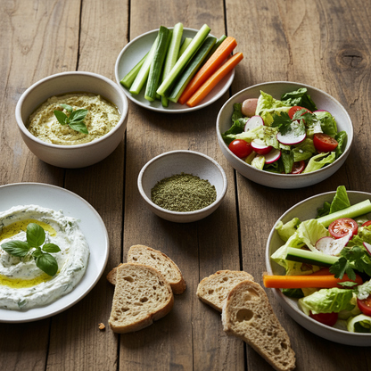dipping garden herbs (spice preparation)